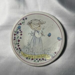 1991 VTG Precious Moments "Mom‎ You're A Wish Come True" 4" Decorative Plate